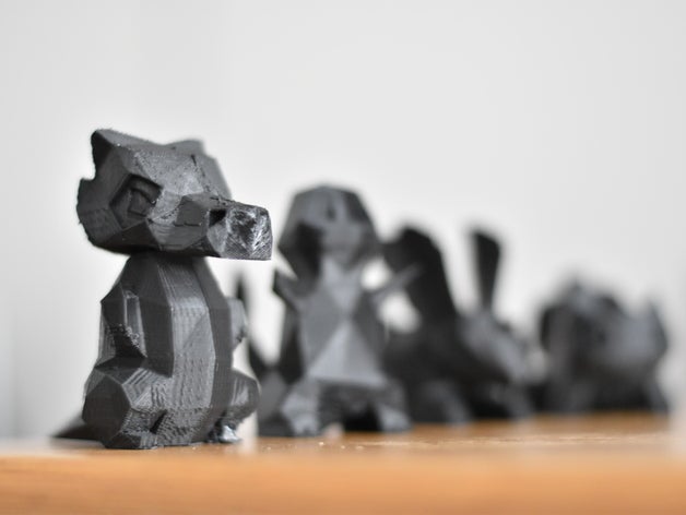 low poly pokemons sculptures bulbasaur charmander cubone figure nidoran scultpture 3D print model - Mito3D