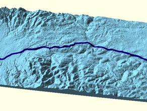 Hadrian duvarı çift renk spor açık havada 3d kabartma harita ekstruzyon coğrafya nasa srtm kaldırdı arazi 3d print model - Mito3D