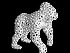 voronoi gorilla animali 3d print model - Mito3D