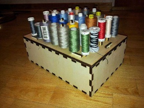 bobbin holder box tool holders boxes lasercut sewing thread yarn 3d print model - Mito3D