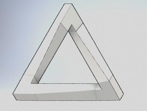 triangolo di penrose art esche la geometria illusione matematica arte ottica pla tryangle 3d print model - Mito3D