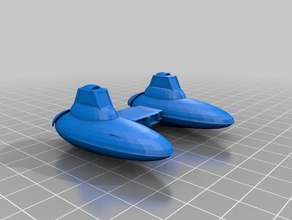 twin pod cloud car bespin star wars empire strikes back vehicles miniatures model scifi space spaceship starship 3d print model - Mito3D