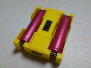 18650 li-2 Akku-bank diy Akku-box Batterie-Fall Ladegerät lithium-Ionen-Batterien - Schutz usb-Ladegerät 3d print model - Mito3D