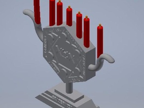 bbyo 7 cardinal principle menorah sculptures 3d print model - Mito3D