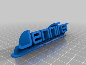 jennifer name plate office customized 3d print model - Mito3D