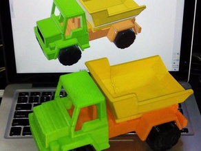 toy dump truck split mechanical toys 3d print model - Mito3D