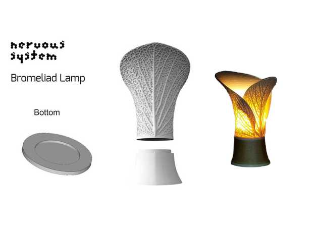 sistema nervoso bromelie lampada piastra inferiore arredamento illuminazione 3D print model - Mito3D