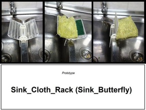 sink cloth rack butterfly 3d printing 3d print model - Mito3D
