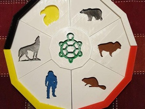 7 lehren anishinaabe ojibwe Medizin-Rad Zeichen logos native american 3d print model - Mito3D