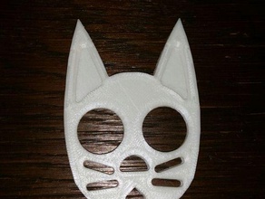 gatto di autodifesa portachiavi orecchie piene 3d print model - Mito3D