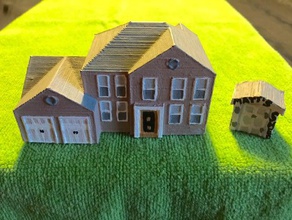 house 6 buildings structures 3d print model - Mito3D