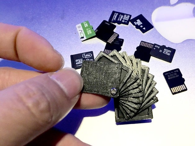 monte vários cartão micro sd de casos titulares organização chaveiro caso memória microsd titular o organizador tf 3D print model - Mito3D