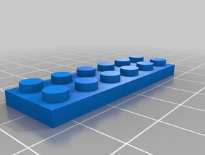 6x2 lego de la placa construcción los juguetes personalizado 3d print model - Mito3D