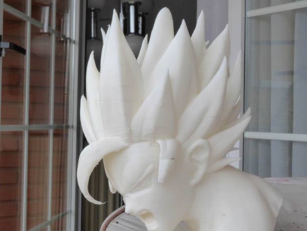 goku sculture anime bola drago il busto cabeza dragonball dragon ball vaso di fiori testa kakaroto macetero manga son 3D print model - Mito3D