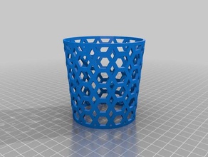 hex tiles custom cup sleeve kitchen dining customized 3d print model - Mito3D