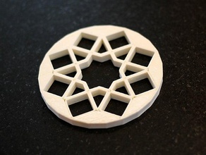 islamic pattern round drink coaster kitchen dining design patterns 3d print model - Mito3D