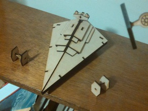 star destroyer vehicles easy laser cut model ship space wars x-wing 3d print model - Mito3D