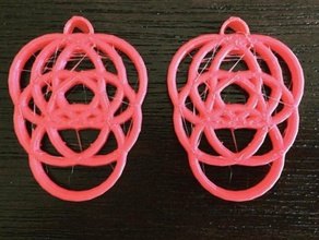 multiple rings earrings 3d print model - Mito3D