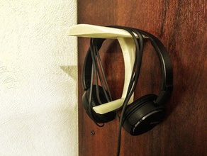basic wall mounted headphone holder audio 3d print model - Mito3D