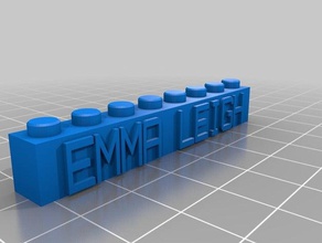 emma leigh lego block necklacekeychain construction toys customized 3d print model - Mito3D
