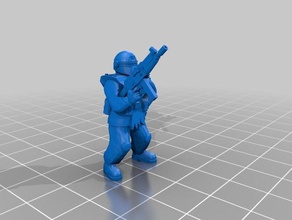 28mm scifi guardia 1 people 40k alternative character fiction figure gunner imperial miniature model smg tabletop wargame 3d print model - Mito3D