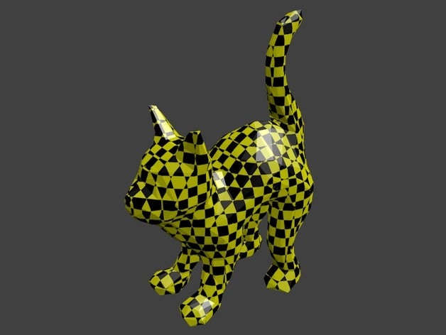 checkered cat 5mm animals 3D print model - Mito3D