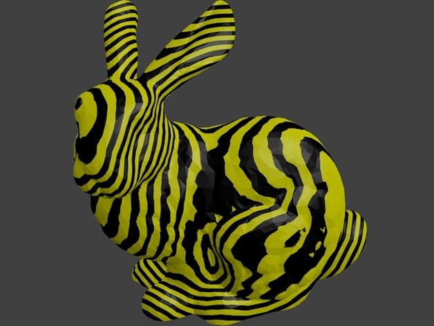 striped bunny animals 3D print model - Mito3D