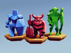 low poly fantasy tabletop alliance base units games archer character dwarf elf figures knight little plate vs zombe rpg small strategy swordsman tiny 3d print model - Mito3D
