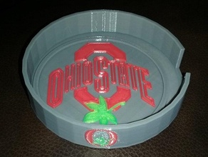 ohio state coaster three color holder household 3d print model - Mito3D