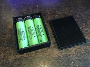 einfache 3 18650 Batterie case cover Container 3pcs box Gehäuse Halter 3d print model - Mito3D