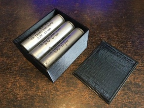 simple 6 18650 tall battery case cover organization 6pcs box enclosure holder 3d print model - Mito3D