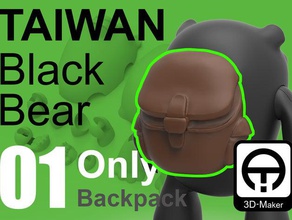 taiwan black bear only backpack toys games figure 3d print model - Mito3D