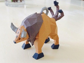 low-poly tauros keychain accessories 3d print model - Mito3D