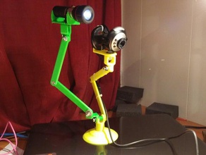 webcam arm light option camera mount web cam 3d print model - Mito3D