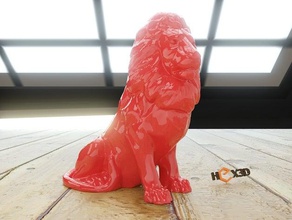 lion hd sin apoyos requeridos a los animales remixchallenge la escultura 3d print model - Mito3D