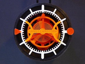 3d-gedruckte Uhr tourbillon andere Gang das Federhaus petg pla Frühling Frühjahr geladen ultimaker um2 3d print model - Mito3D