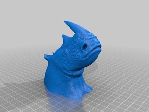 rhino cabeça animais 3d print model - Mito3D
