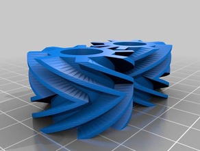 my customized fullytwisted gears parametric math art 3d print model - Mito3D