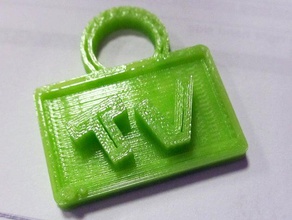 tv keytag keychains 3d print model - Mito3D