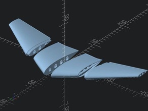 openscad parametric flying wing test---naca airfoil vehicles customizer 3d print model - Mito3D