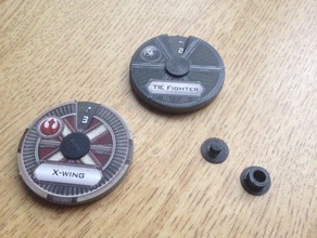 star wars x-wing miniatures game maneuver diskdial replacement rivets games xwing 3d print model - Mito3D