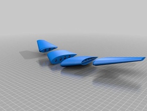 my customized openscad parametric flying wing test---naca airfoil vehicles 3d print model - Mito3D