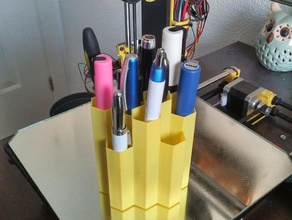 hive honeycomb pencil holder office 3d print model - Mito3D