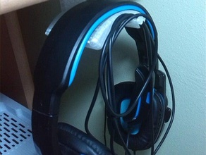 headphone holder wired headphones audio 3d print model - Mito3D