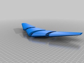 my customized openscad parametric flying wing test---naca airfoil vehicles 3d print model - Mito3D