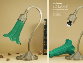 art nouveau lily lamba dekor dekorasyon hediye ev ışık aydınlatma tbulb toolmoon 3d print model - Mito3D