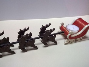 santa sleigh tealight 3d printing christmas ornament natale noel 3d print model - Mito3D