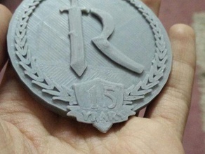 runescape logo di 15 anni le monete badge 3d print model - Mito3D