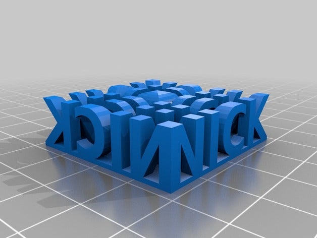 nick stéréo texte sculptures personnalisé 3D print model - Mito3D