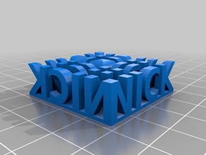 nick stéréo texte sculptures personnalisé 3d print model - Mito3D